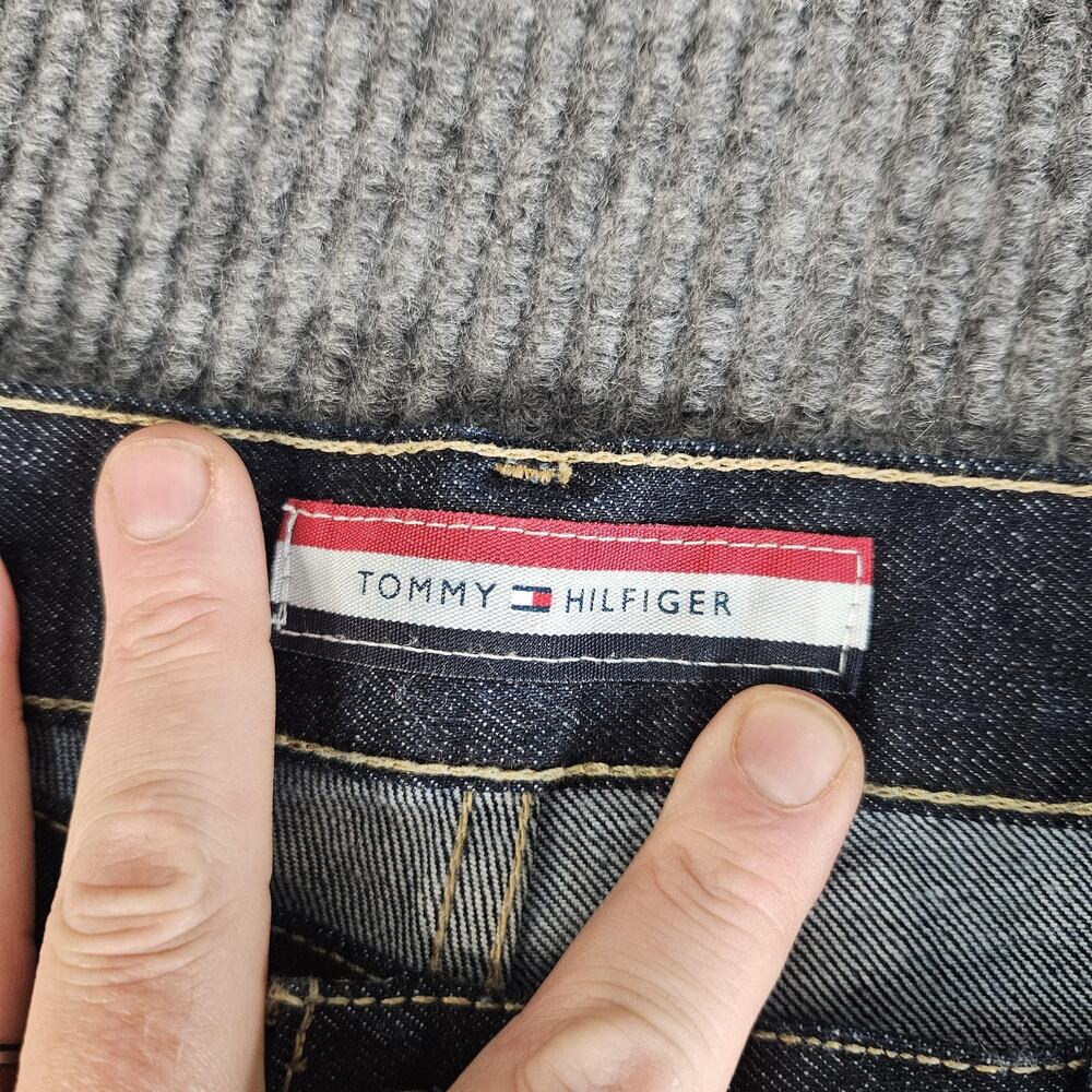 Tommy Hilfiger Jeans Mens 34x32 Dark Wash Straight Leg Denim Blue Classic Casual - Picture 11 of 14